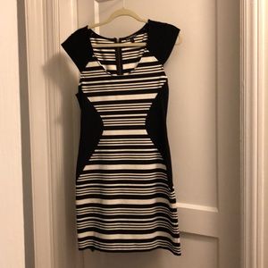 Black and white striped dress